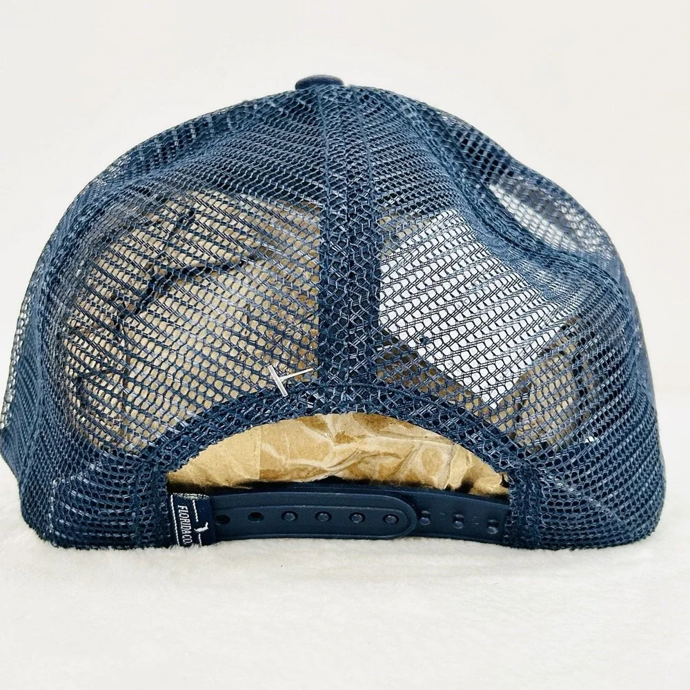 The State Company‎ Florida Circle Patch Trucker Hat Cap Adjustable Dark Blue